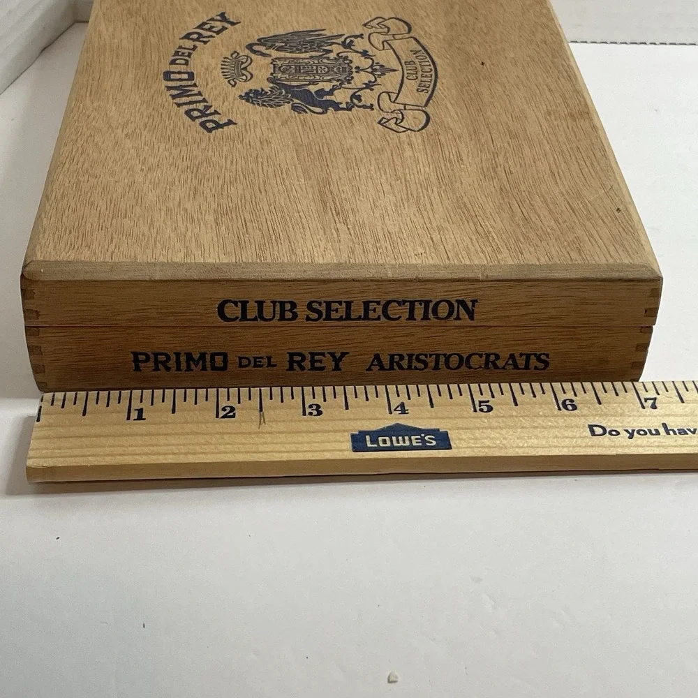 Cigar Box 'Primo Del Rey' 25 Aristocrats Hand Made Club Selection Wood Empty Box